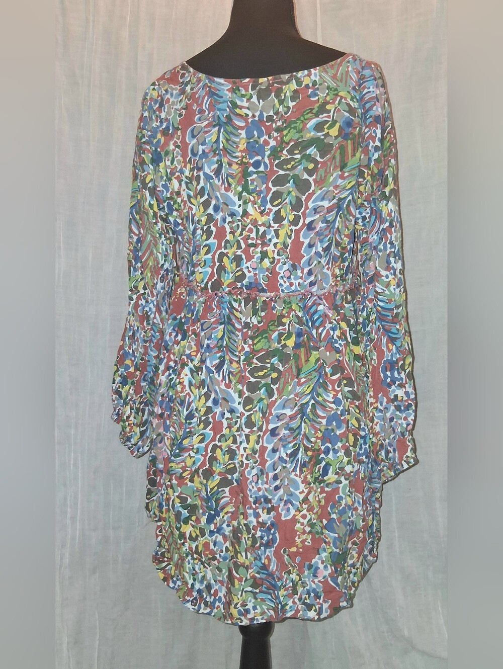 JODIFL Multicolor Floral Print Tunic Blouse With Pockets